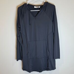 LL Bean Women's Hoodie Tunic Dress Gray Long Sleeve Athleisure Small